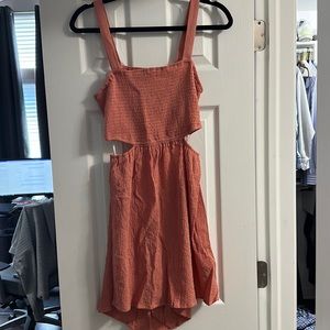 Brand NWT Forever 21 smocked coral cutout dress